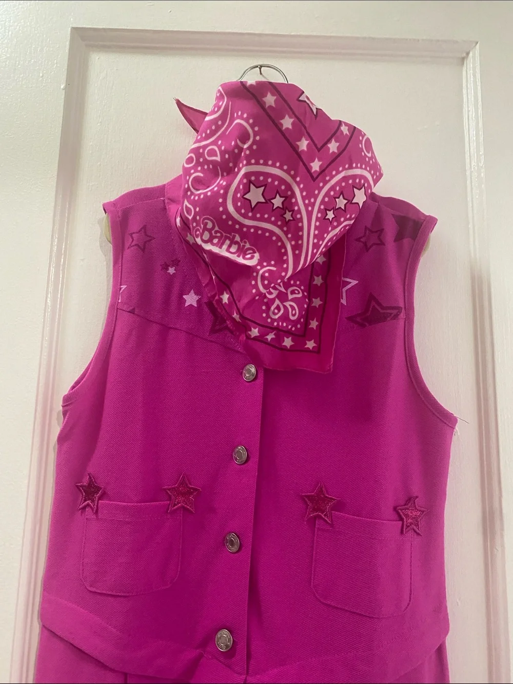 Spirit Barbie The Movie Kids Western Cowgirl Jumpsuit Costume Pink Size L